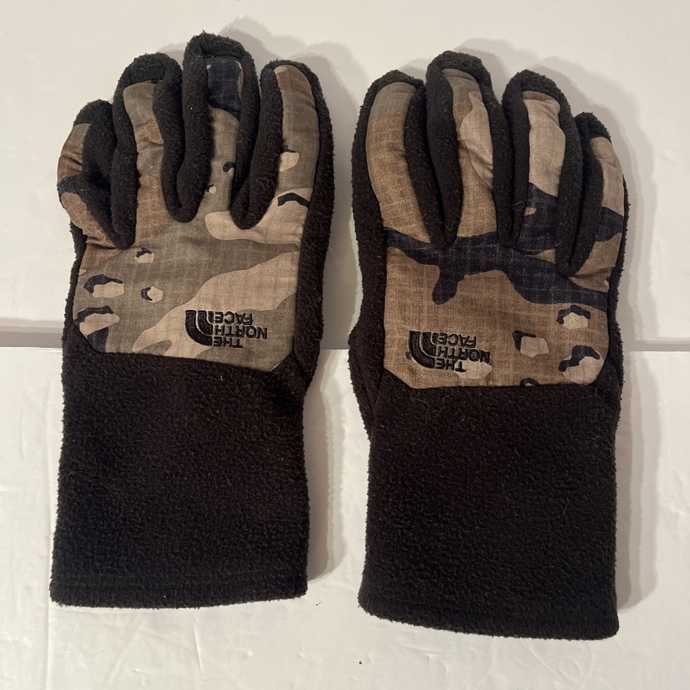 The North Face Mens XL Fleece Gloves Camo Black Touchscreen Outdoor